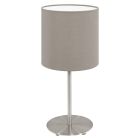Textílná moderná stolová lampa taupeová, Abano, s vypínačom