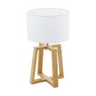 Drevená rustikálna stolová lampa hnedá, Maico, s vypínačom