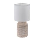 Keramická stolová lampa biela, Angele, s vypínačom
