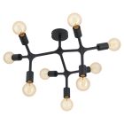 Oceľová industriálna stropná lampa čierna, Anjana