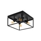 Oceľová industriálna stropná lampa čierna, Tyrza