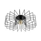 Oceľová industriálna stropná lampa čierna, Wilma