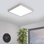 Plastové smart stropné svietidlo niklové, Geraldo, 19,5 W, LED nastaviteľný od teplej po studenú bielu, IP44