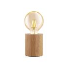 Drevená rustikálna stolová lampa hnedá, Yannic, s vypínačom