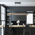 Drevené rustikálne visiace svietidlo čierne, Ludovica, 25 W, LED 3000 K