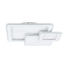 Oceľová moderná stropná lampa biela, Everdina, 12 W, LED nastaviteľný od teplej po studenú bielu
