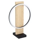 Drevená rustikálna stolová lampa čierna, Annebel, 12 W, LED 3000 K, s vypínačom