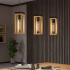 Drevené rustikálne visiace svietidlo hnedé, Jasmina