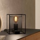 Hliníková industriálna stolová lampa čierna, Thiemo, s vypínačom