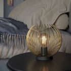 Hliníková industriálna stolová lampa zlatá, Keimpe, s vypínačom