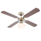 Hnedý klasický stropný ventilátor z nehrdzavejúcej ocele, Henza, s ťahovým spínačom