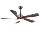 Hnedý moderný kovový stropný ventilátor, Frank, 20W, nastaviteľný teplý až studený biely LED, s diaľkovým ovládaním