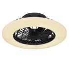 Čierny moderný stropný ventilátor z plastu, Joni, 40W, nastaviteľný výkon LED svetla z teplej až studenej bielej, s diaľkovým ovládaním