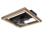 Hnedý moderný stropný ventilátor z plastu, Lamyea, 24W, nastaviteľný teplý až studený biely LED, s diaľkovým ovládaním