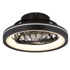 Čierny moderný stropný ventilátor z plastu, Lenard, 40W, nastaviteľný teplý až studený biely LED výkon, s diaľkovým ovládaním