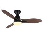 Hnedý rustikálny stropný ventilátor kovový, Majda, 22W, biely vypínač LED, s diaľkovým ovládaním