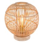 Drevená rustikálna stolová lampa hnedá, Terry, s vypínačom