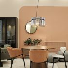 Sklenené dizajnové visiace svietidlo čierne, Genelva