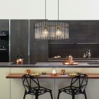 Sklenené dizajnové visiace svietidlo čierne, Genelva