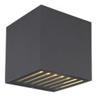 Hliníkové moderné up down nástenné svietidlo antracité, Moesha, 6 W, LED 3000 K, IP54