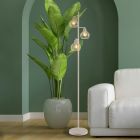 Kovová industriálna stojaca lampa krémová, Manpreet, s vypínačom