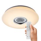 Plastová stropná lampa biela, Adali, 18 W, LED RGBW, s diaľkovým ovládačom