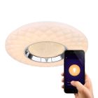 Kovové moderné smart stropné svietidlo biele, Aldin, 30 W, LED nastaviteľný od teplej po studenú bielu