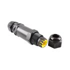 Čierna vodeodolná káblová spojka IP68, max. 3 x 1,5 mm