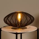 Čierna stolová lampa moderná, Corina, s vypínačom