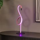 Ružová stolová lampa moderná, Flamingo, 5,5 W, LED RGB, s diaľkovým ovládačom