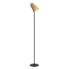 Ratanová stojaca lampa hnedá, Bensen, s vypínačom