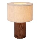 Hnedá stolová lampa rustikálna, Tachina, s vypínačom