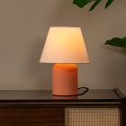 Keramická stolová lampa oranžová, Macia, s vypínačom