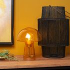 Oranžová stolová lampa moderná, Fungo, s vypínačom