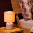 Ružová stolová lampa vintage, Woolly, s vypínačom