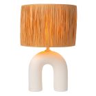 Ratanová stolová lampa hnedá, Ronda, s vypínačom