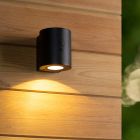 Čierne solárne vonkajšie nástenné svietidlo moderné, Perth, 1 W, LED 3000 K, IP65