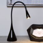 Čierna lampa na písací stôl moderná, Zozy, 3 W, LED 3000 K, s dotykovým stmievačom