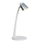 Biela lampa na písací stôl klasická, Ludo, 4,5 W, LED 3000 K, s vypínačom