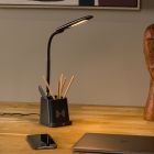 Čierna lampa na písací stôl moderná, Penny, 4,7 W, LED 3000 K, s vypínačom