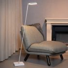 Biela stojaca lampa na čítanie moderná, Aaron, 12 W, LED 2700 K, s dotykovým stmievačom