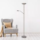 Chrómová stojaca lampa na čítanie moderná, Zenith, 20 W, LED 3000 K