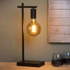 Čierna stolová lampa moderná, Leanne, s vypínačom