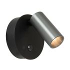 Sivé nabíjateľné nástenné svietidlo moderné, Toni, 2 W, LED white switch, s dotykovým stmievačom