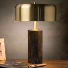 Mramorová stolová lampa čierna, Mirasol, s vypínačom