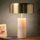 Mramorová stolová lampa biela, Mirasol, s vypínačom