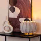 Sivá stolová lampa moderná, Spencer, s vypínačom