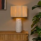 Keramická stolová lampa biela, Viso, s vypínačom