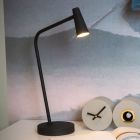 Čierna nabíjateľná stolová lampa moderná, Stirling, 3 W, LED 2700 K, s dotykovým stmievačom