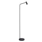 Čierna nabíjateľná stojaca lampa moderná, Stirling, 3 W, LED 2700 K, s dotykovým stmievačom
